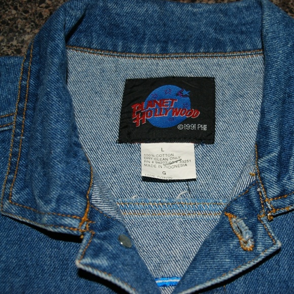 90's planet hollywood denim jacket childrens sizeL - Picture 4 of 7
